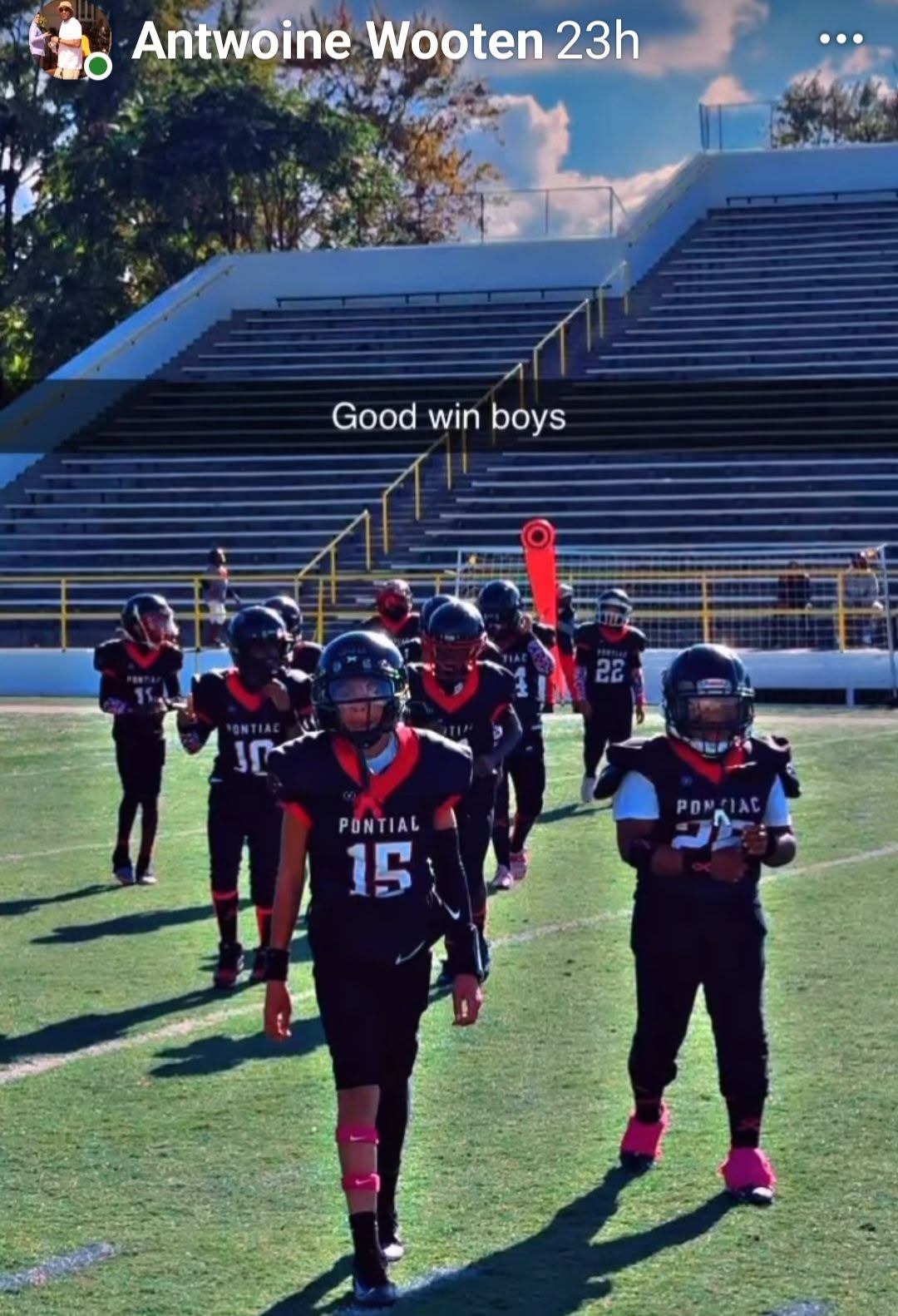 Walking off the field as a team.