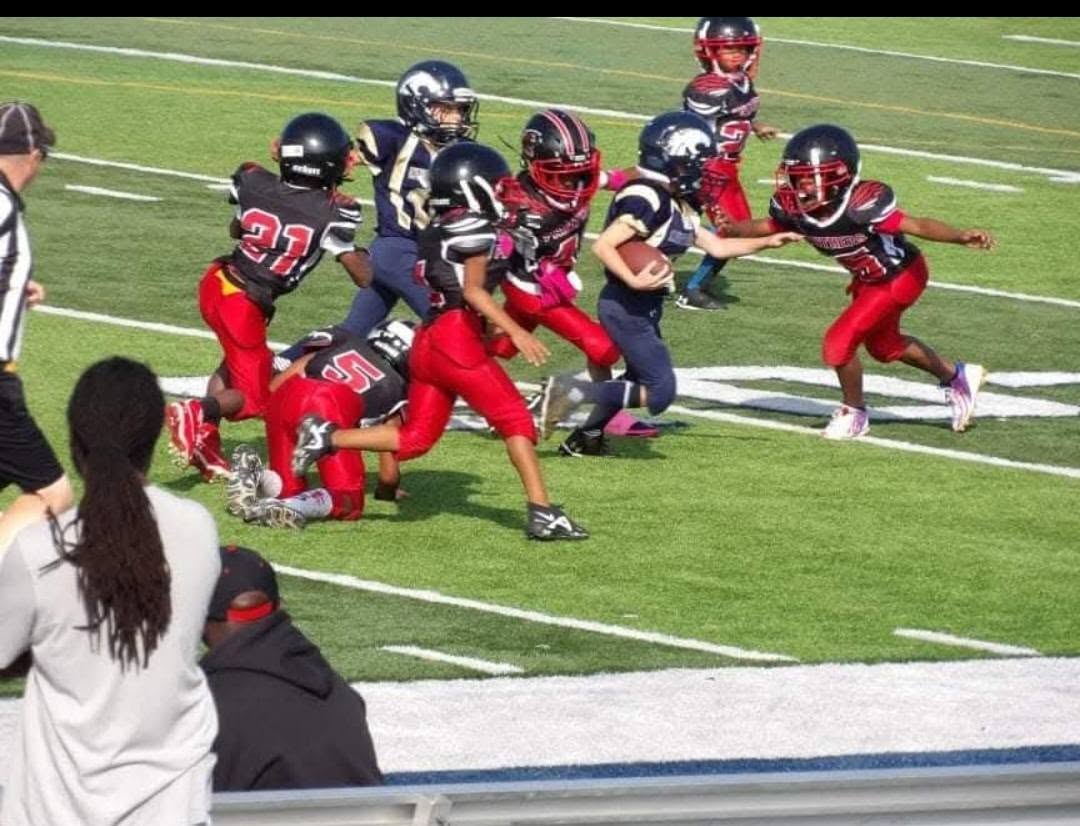 A young Panther making a play on the field
